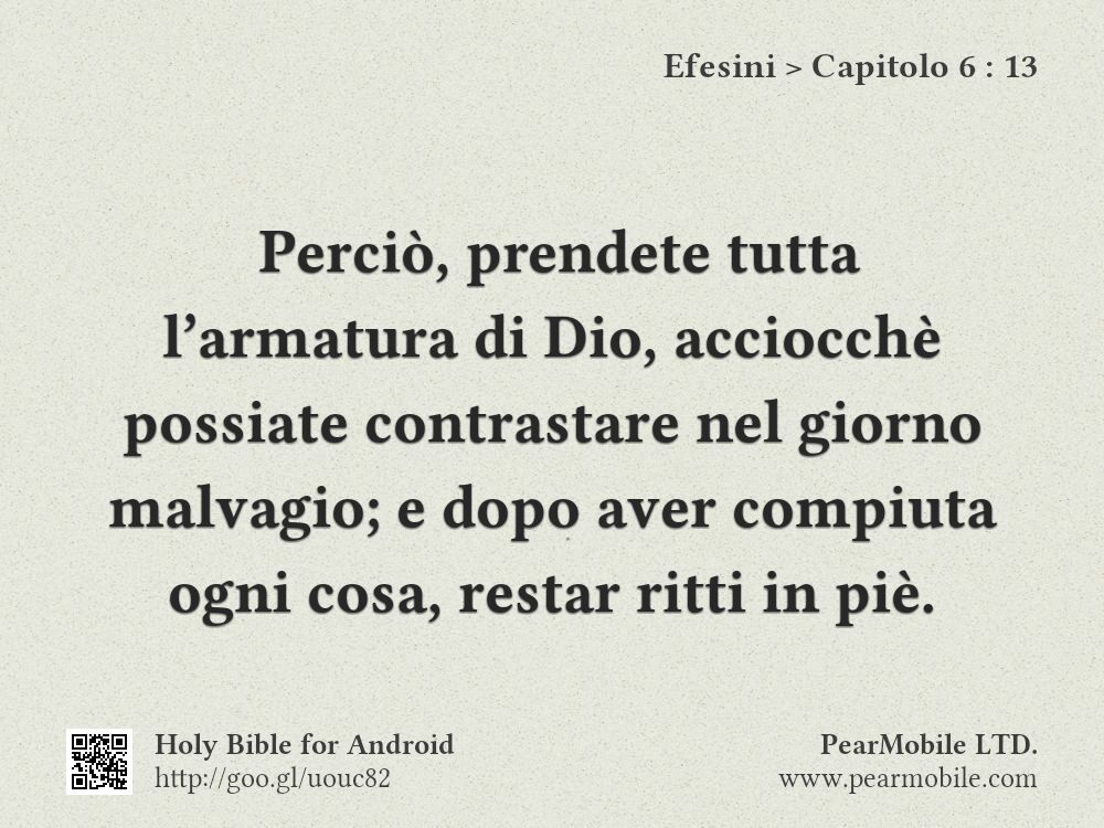 Efesini, Capitolo 6:13